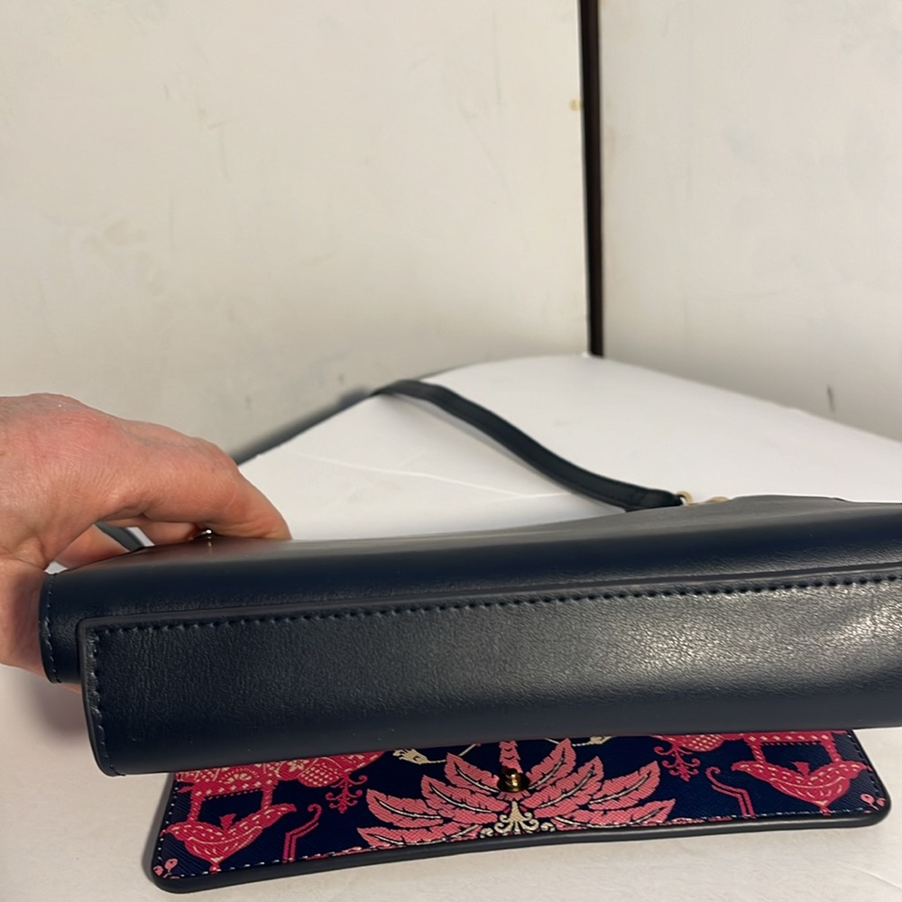 Spartina Navy Blue Leather Crossbody Purse - Picture 11 of 12